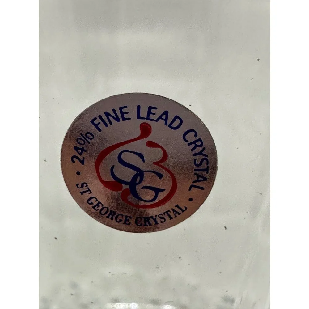 VTG St George Lead Crystal Odyssey Mini Biscuit Barrel Candy Jar Lid‎ England
